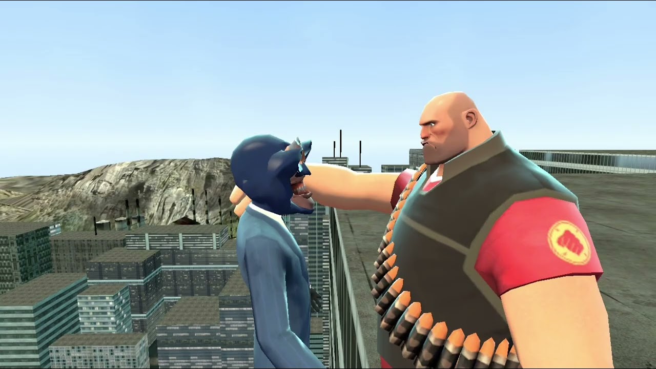 Heavy caughts Spy gooning and kills him