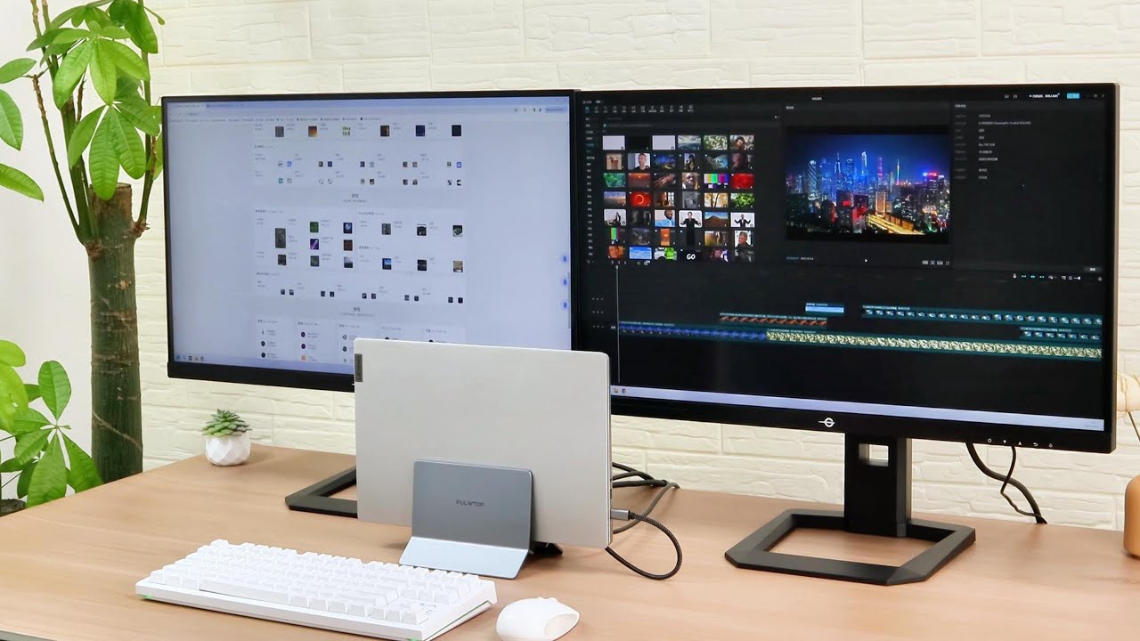 PULWTOP USB C DOCKING STATION WITH DUAL MONITOR 4K 60Hz for WINDOWS 