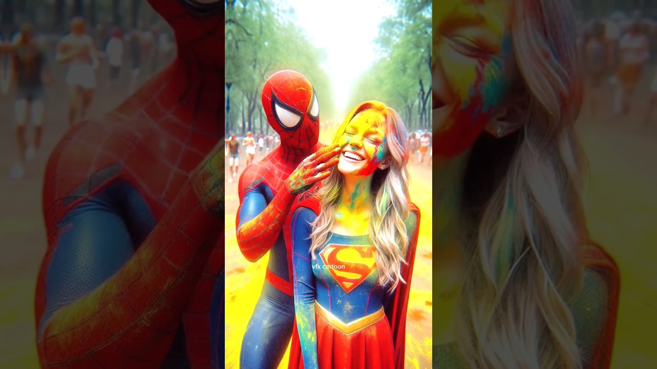 स्पाइडर-मैन का होली स्पेशल!!# trending# Marvel#Avengers# Spider-Man#Supergirl# superhero# Baal Veer#