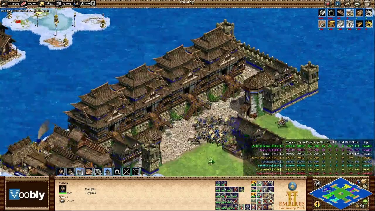 Voobly AOE2 1.6: CBA Hero AC, 4 vs 4 team game