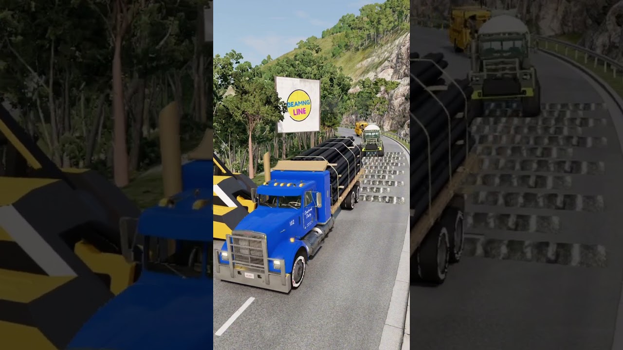 Trucks and Bus Vs Destroyer Machine Mudrunner BeamNG.drive #22