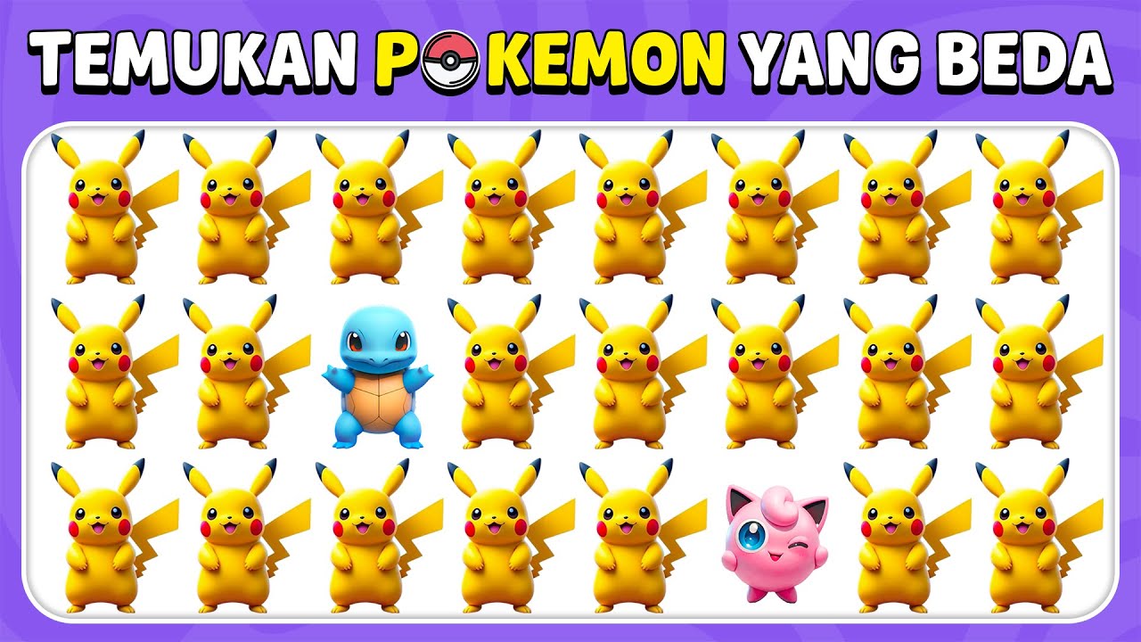 Temukan Emoji Yang Beda - 🐉 Edisi Pokemon | Mudah, Sedang, Sulit | Kuis Lebah