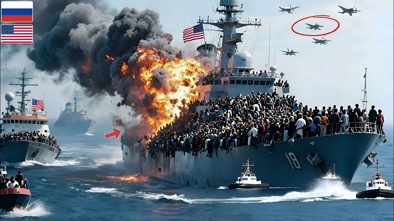 2 hours ago! US ships carrying 1.5 million troops were destroyed by Russian Yak-141 fighter jets!