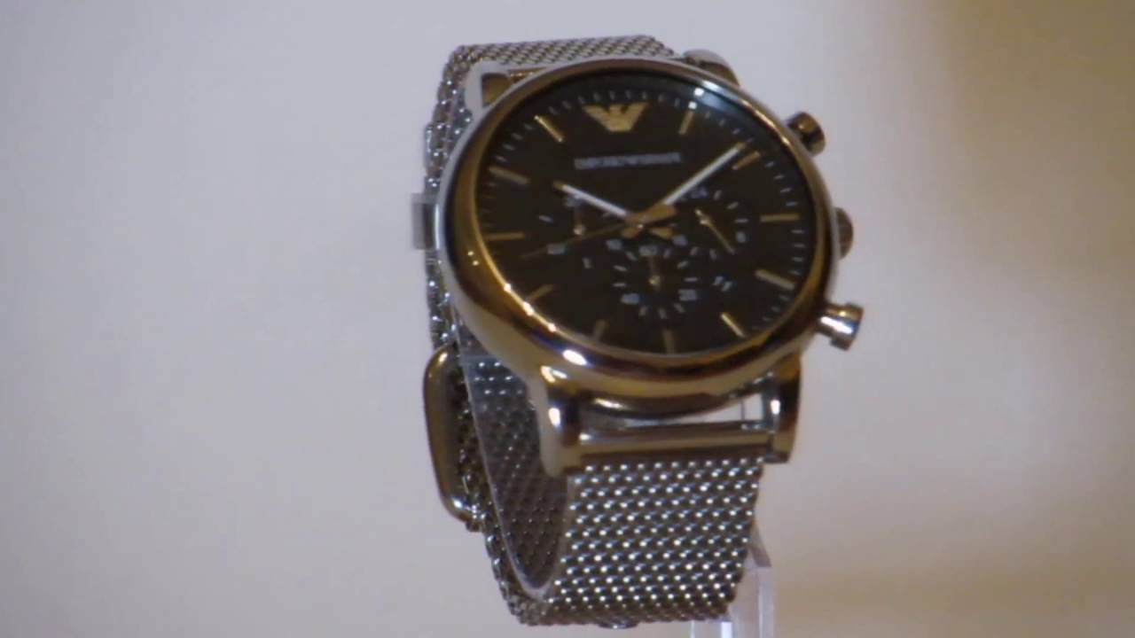 Emporio Armani AR1808 Chronograph Herrenuhr Meshband