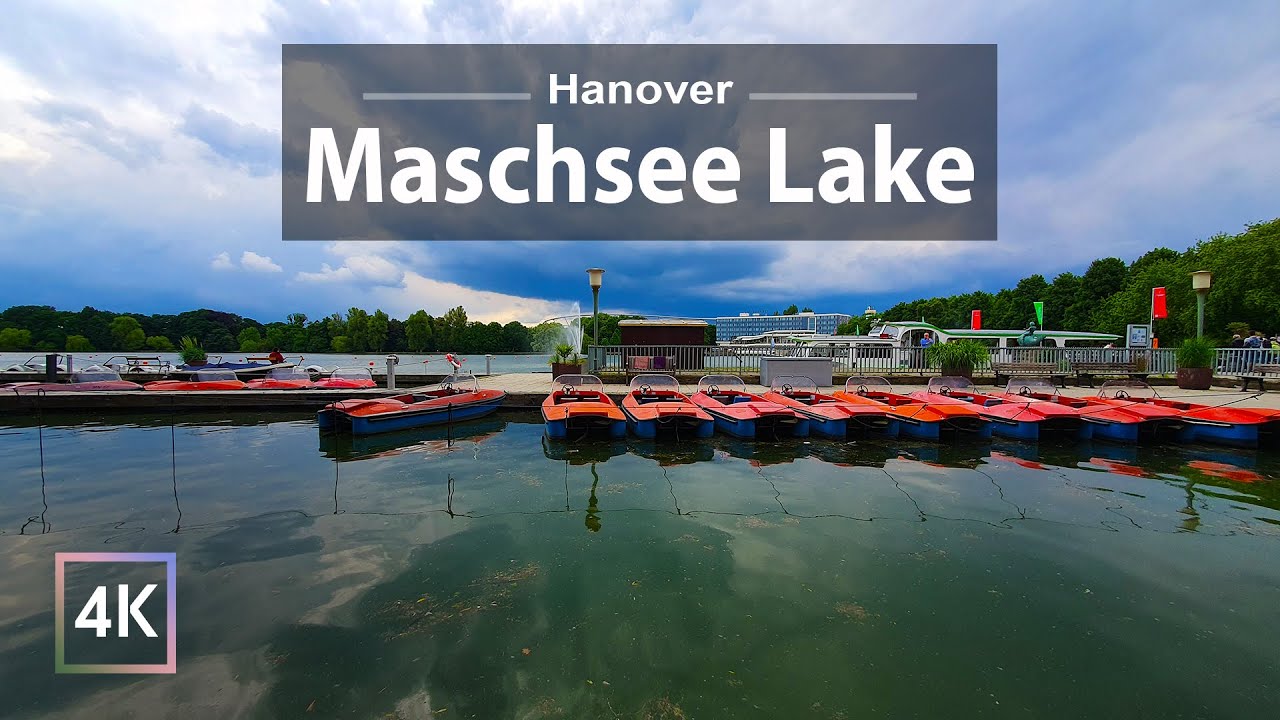 Walking Along Maschsee Lake; Hannover, Germany, 2023 | 4K | A visual treat for your sense!