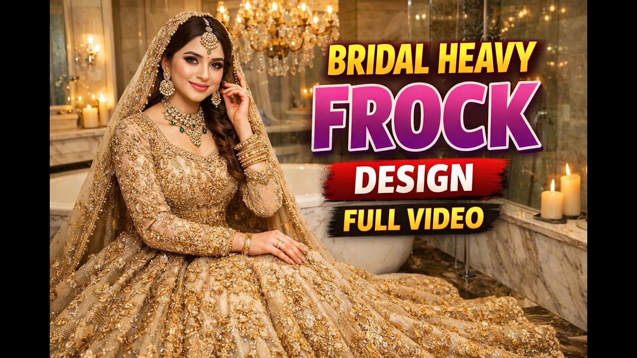 Designer  bridal heavy frock wadding wear collection 