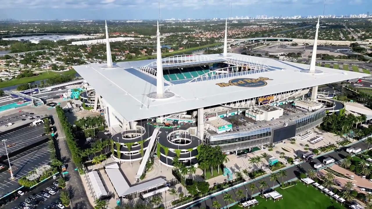 Hard Rock Stadium in Miami Gardens, Florida 4K Aerial Drone Footage- Go Dolphins @AzariaAerialsLLC