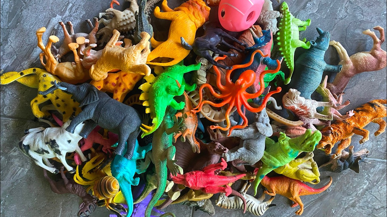 ASMR Satisfying Animal and Dinosaur Figures | Tap & Drop Sounds | No Talking