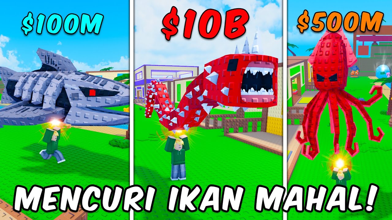 Gw Mencuri MONSTER IKAN Termahal di Roblox!! Steal A Fish!