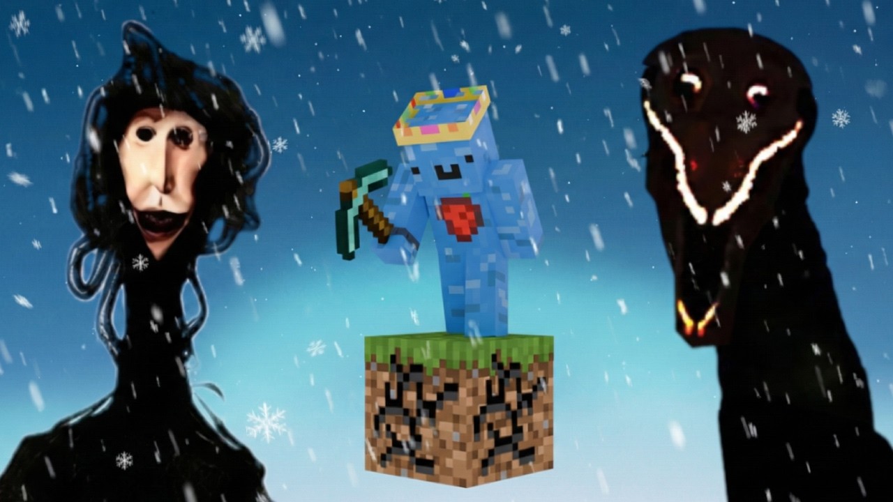 Minecraft’ta Tek Blokta Kış Korku Modlarıyla Hayatta Kalmaya Çalıştım...