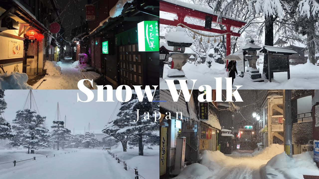 4K Japan Snow Walk Mix (Vol. 1) : Historic Sites & Cozy Night Lights