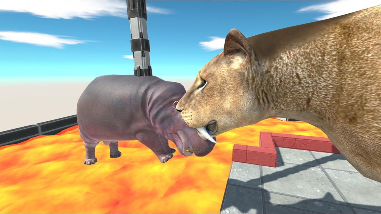 Hippopotamus Hanging Over Lava - Can He Be Saved? 🔥| ARBS - Animal Revolt Battle Simulator