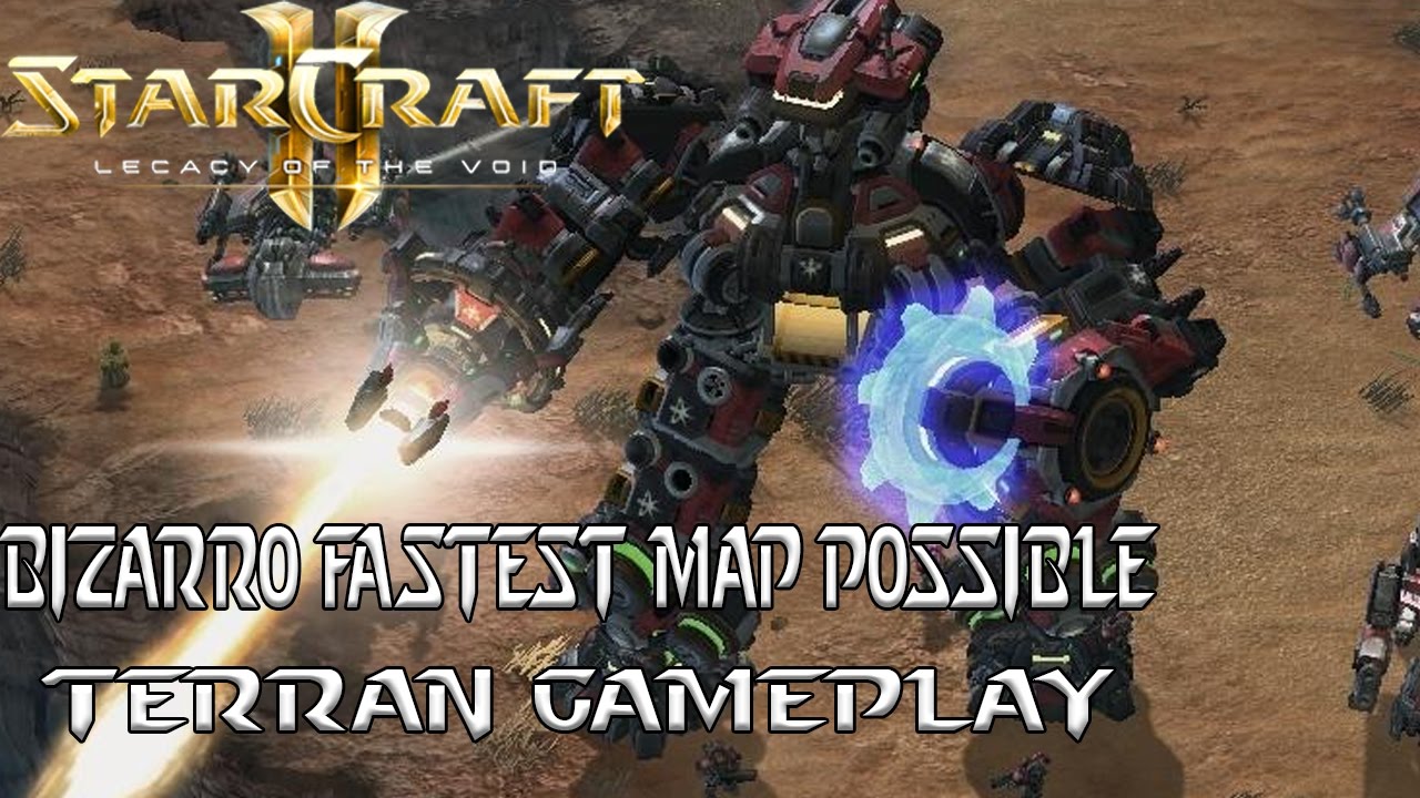 Bizarro Fastest Map Possible - Terran Gameplay - Starcraft 2 Mod