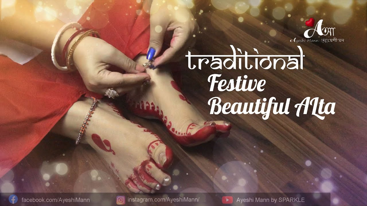 Beautiful Alta design|Bengali |Full feet Alta|Traditional|Wedding|Dance| Durga puja|Diwali|Navaratri