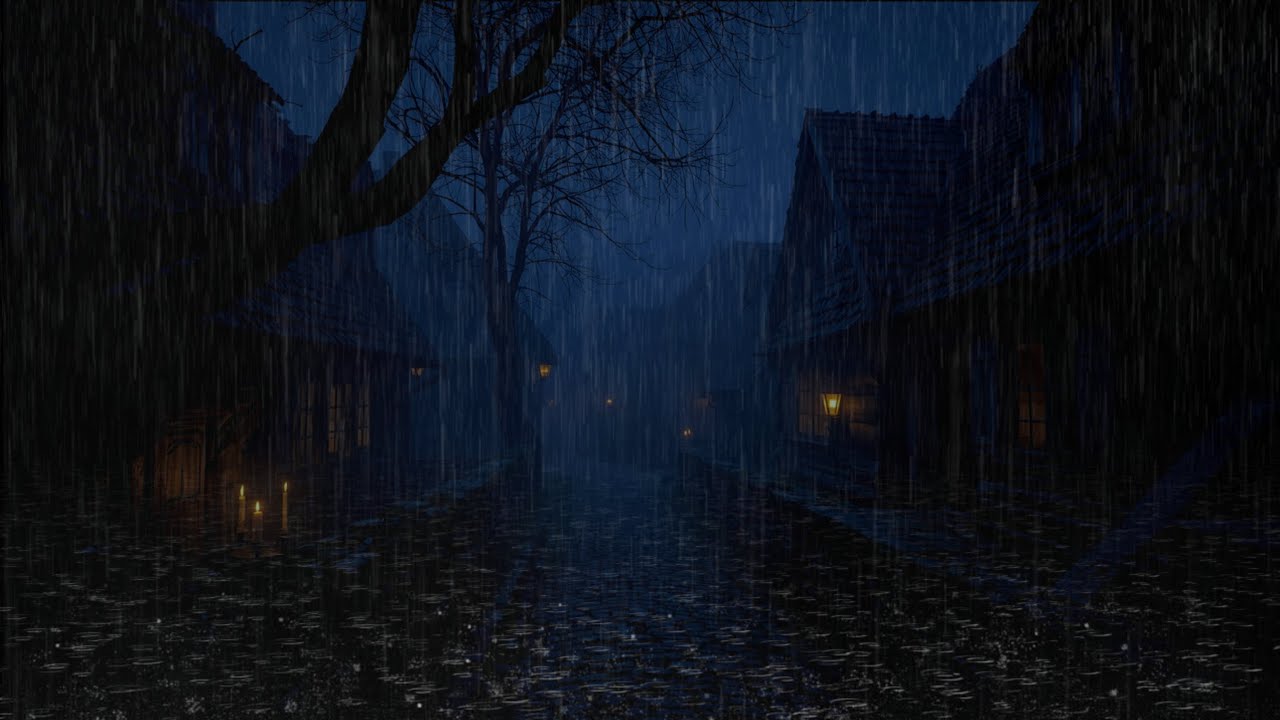 Endless Midnight Rain in a Silent Old Town | Cozy Sleep Ambience