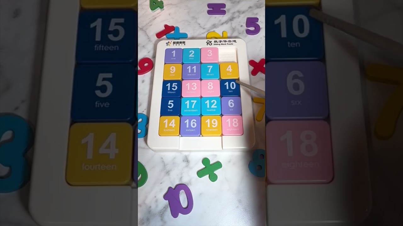 Satisfying ASMR Sliding Block Puzzle 1-19