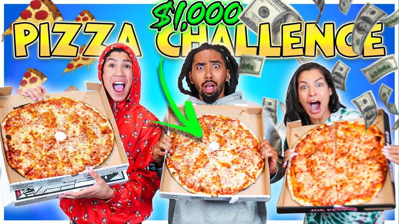 FIRST TO FINISH A LARGE PIZZA WINS $1,000!! PIZZA CHALLENGE🍕