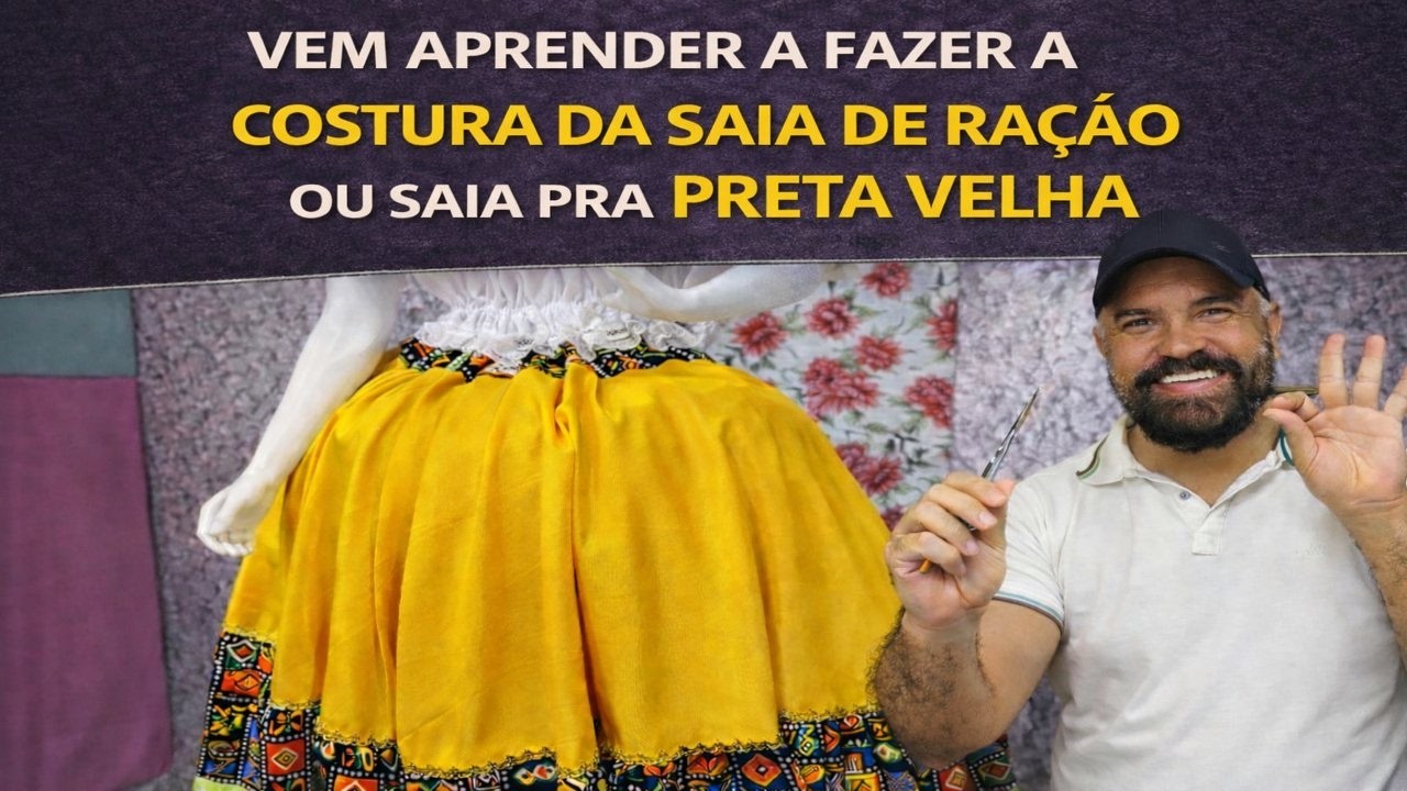 VEM APRENDER A FAZER A COSTURA DA SAIA DE RAÇÃO OU SAIA PRA PRETA VELHA#costuracriativa #COSTURA