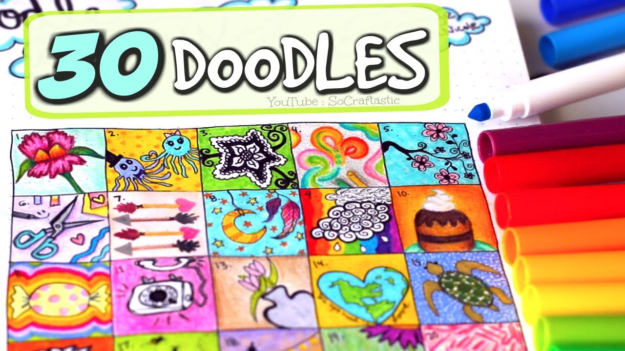 30 DAY DOODLE CHALLENGE - Bullet Journal Doodles | SoCraftastic