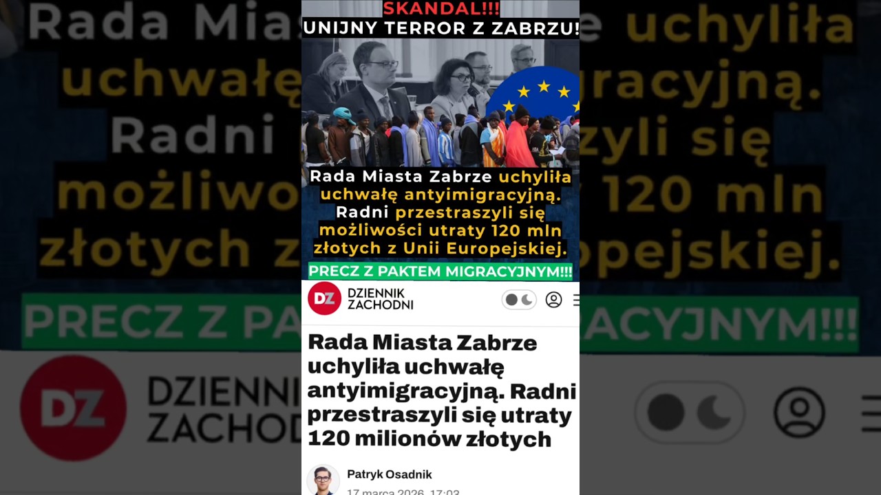 🔴Radni w Zabrzu i Stargardzie uchylili uchwałę zakazującą przyjmowania imigrant&oacute;w!