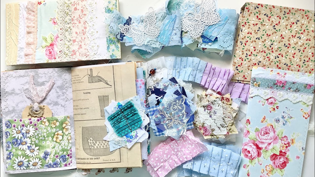 Ways to use fabric, lace, ribbon & trim in junk journals
