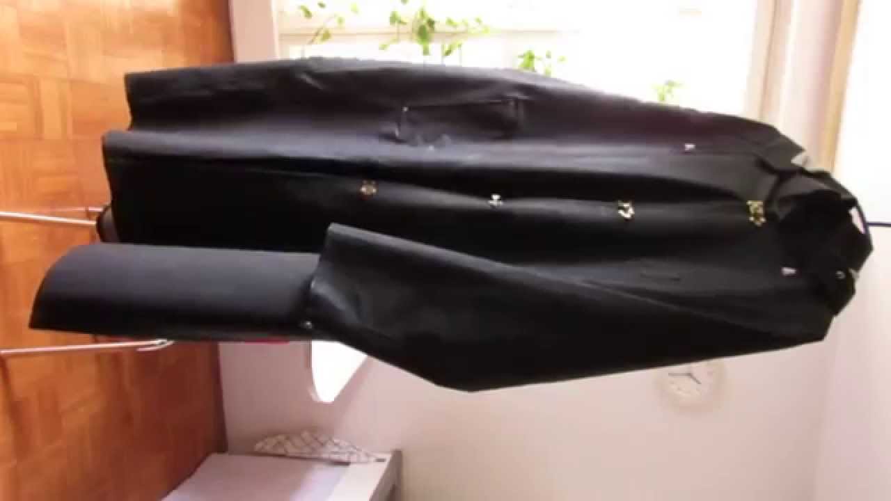 BLACK RUBBER RAINCOAT GUMMIMANTEL