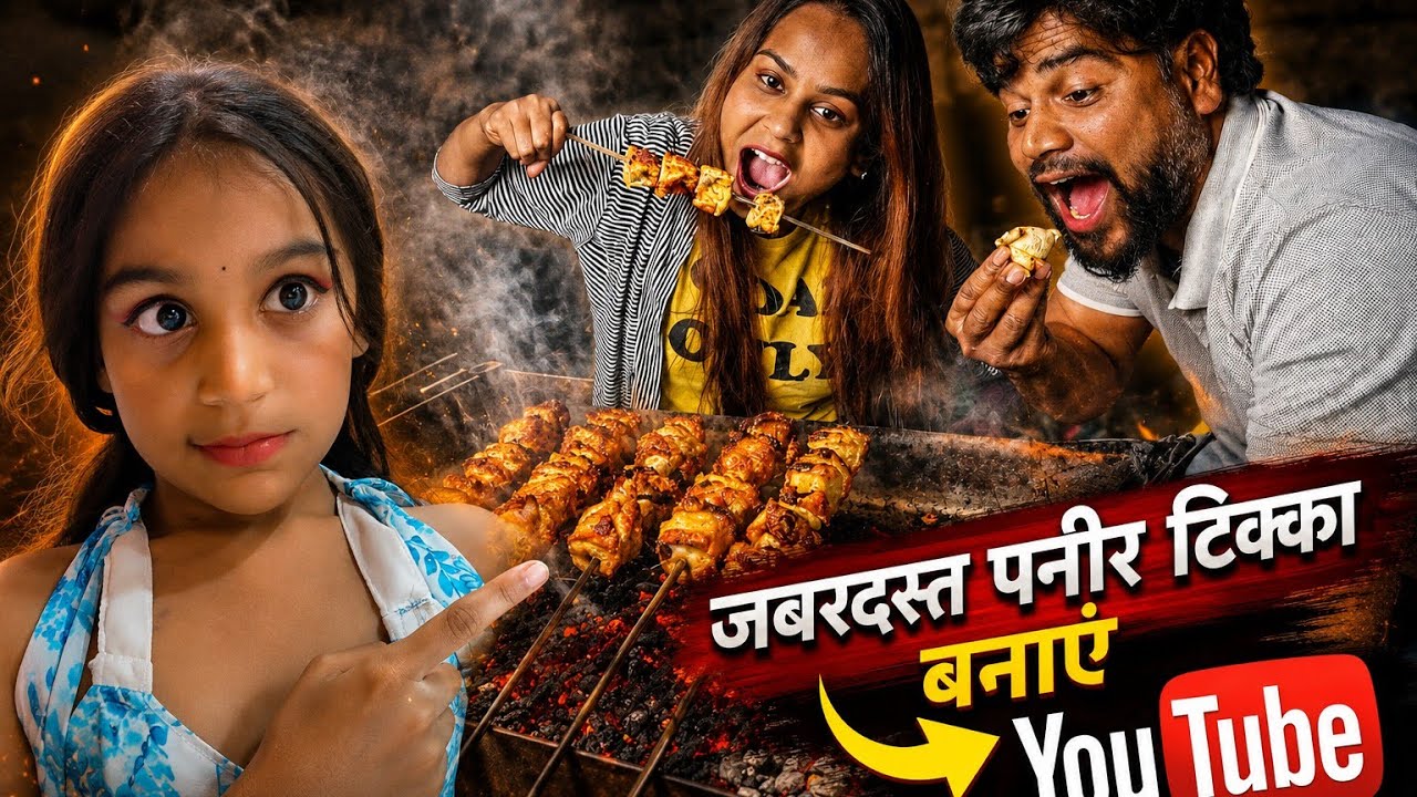 Night m challenging task pura kiya paneer tikka ke sath 😋😋