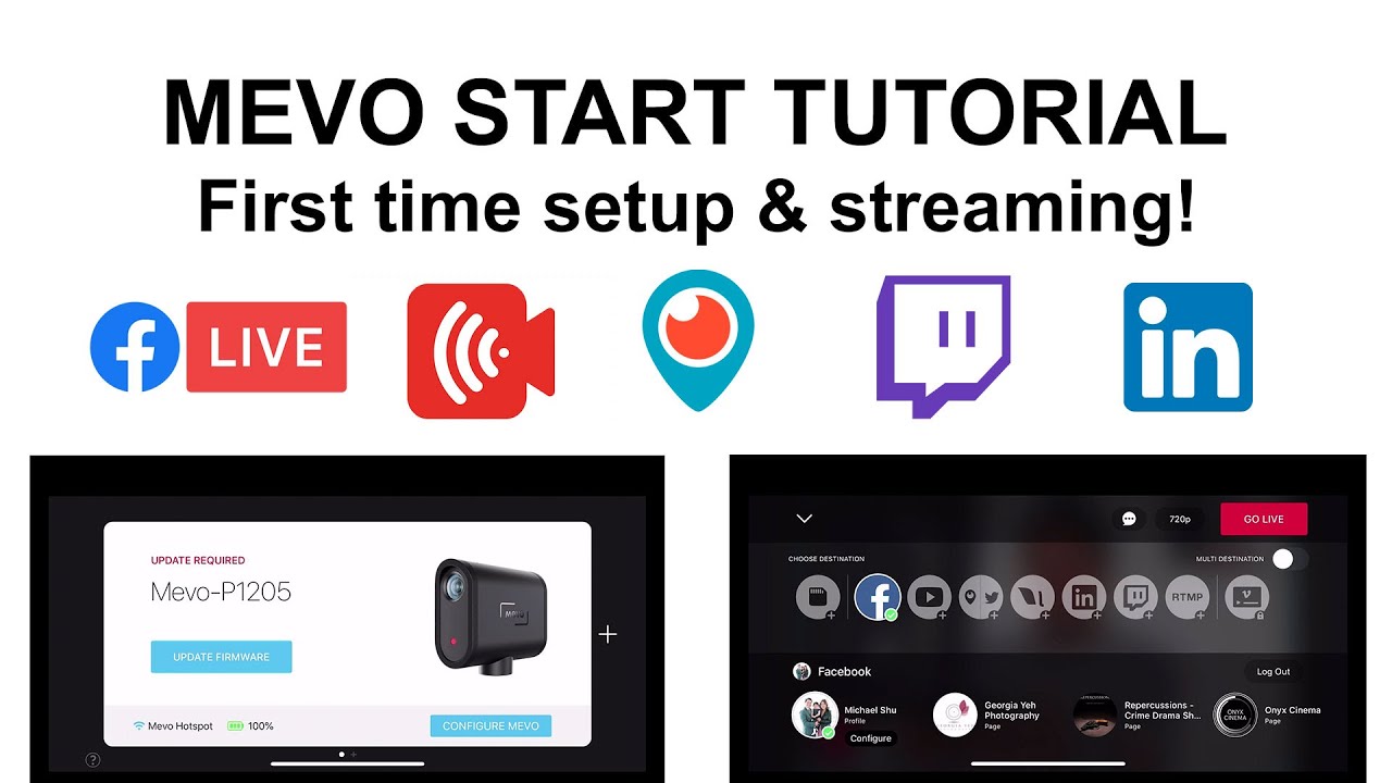 Mevo Start - First Time Setup Tutorial - Get right onto Facebook, Twitch, Periscope, Youtube etc.