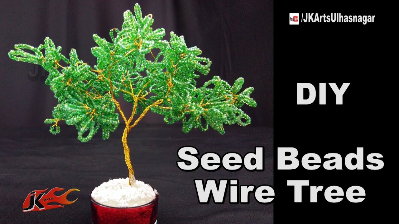 DIY Seed beads wire tree Tutorial | How to make | JK Arts 1230