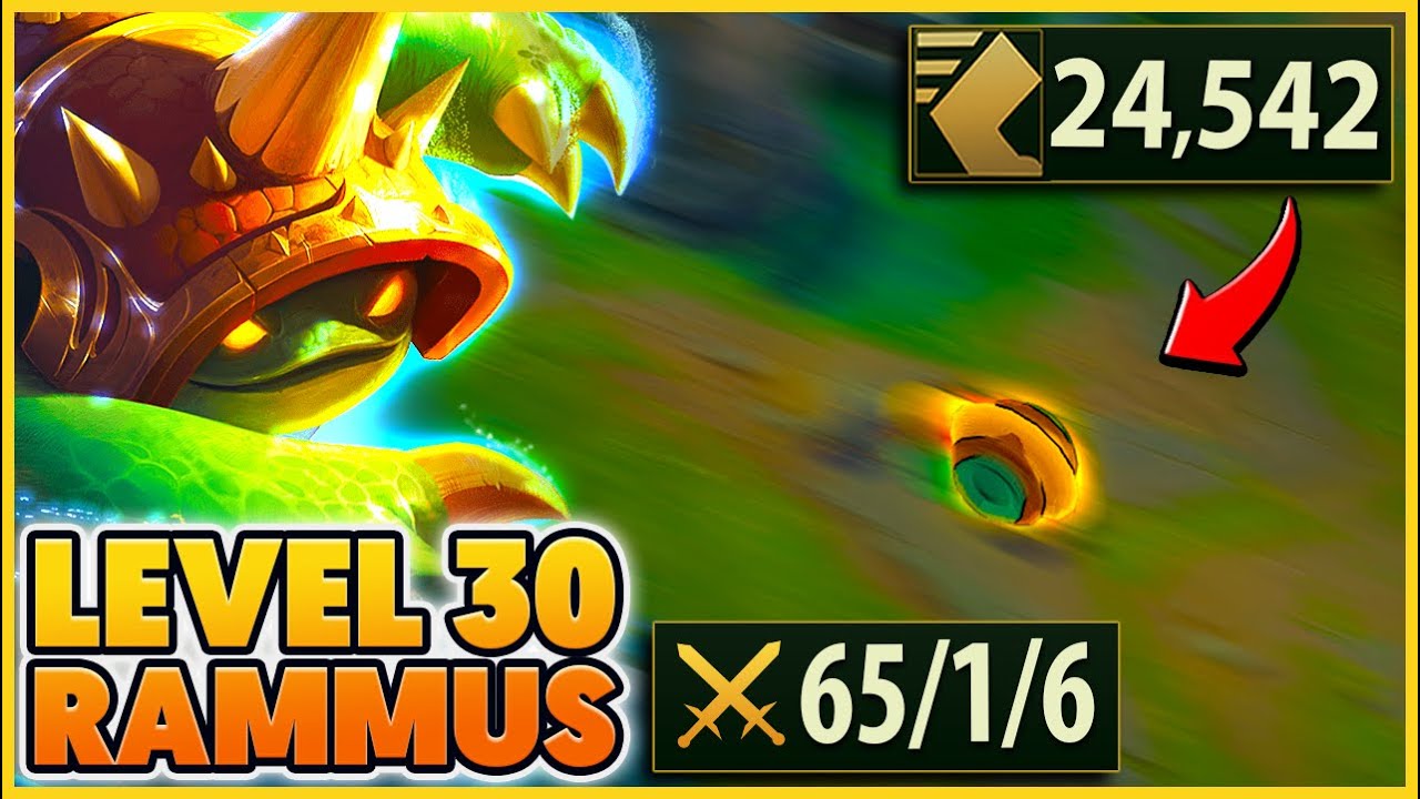 Rammus Q scales with Level... (LVL 30 BREAKS The game 😂😂) - BunnyFuFuu | League of Legends