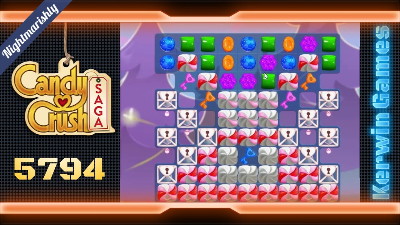 Candy Crush Saga Level 5794 - Nightmarishly Hard Level - No Boosters