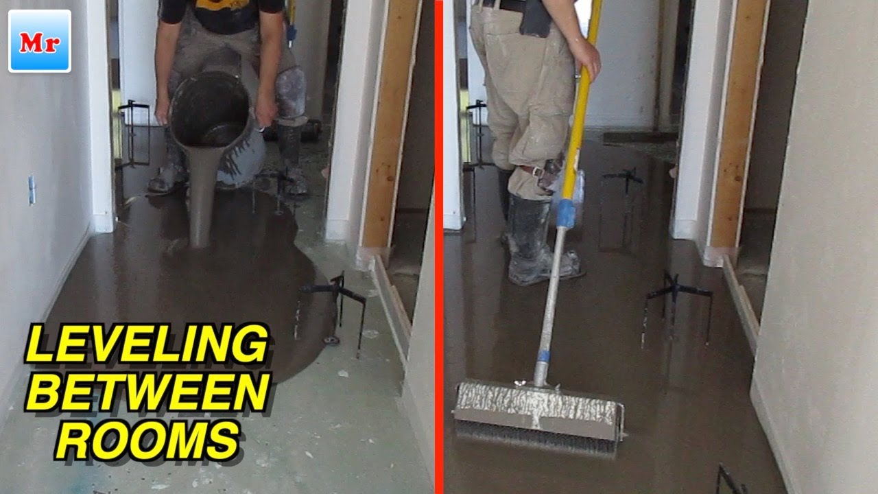 How To Level Uneven Floors Between Rooms with Screed Leveling Tripods MrYoucandoityourself