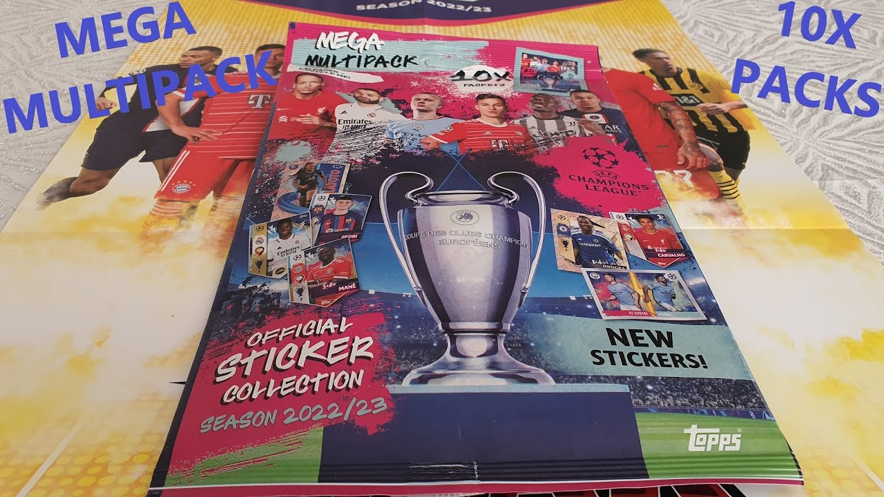 Topps UEFA Champions League Season 2022/23 Official Sticker Collection Mega Multipack
