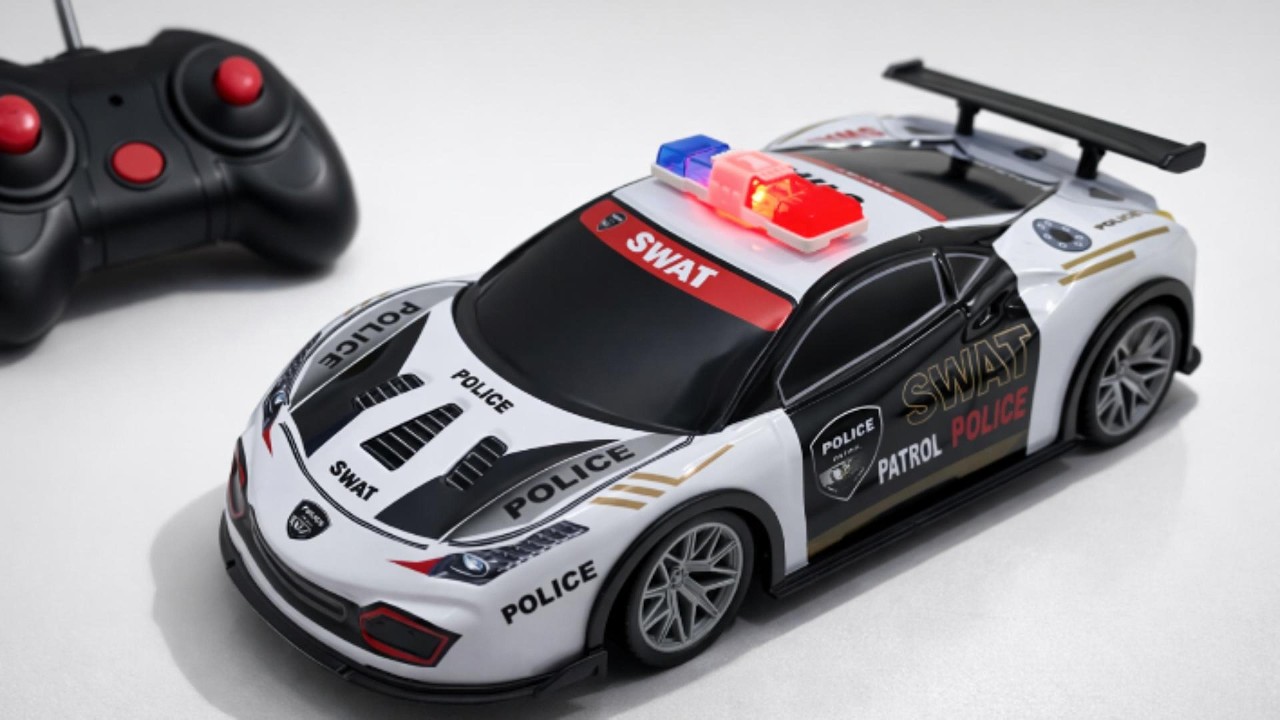 RC Metal SWAT Police Car & RC Simulation Excavator 1:24 Realistic Mechanical Sounds | ASMR Video