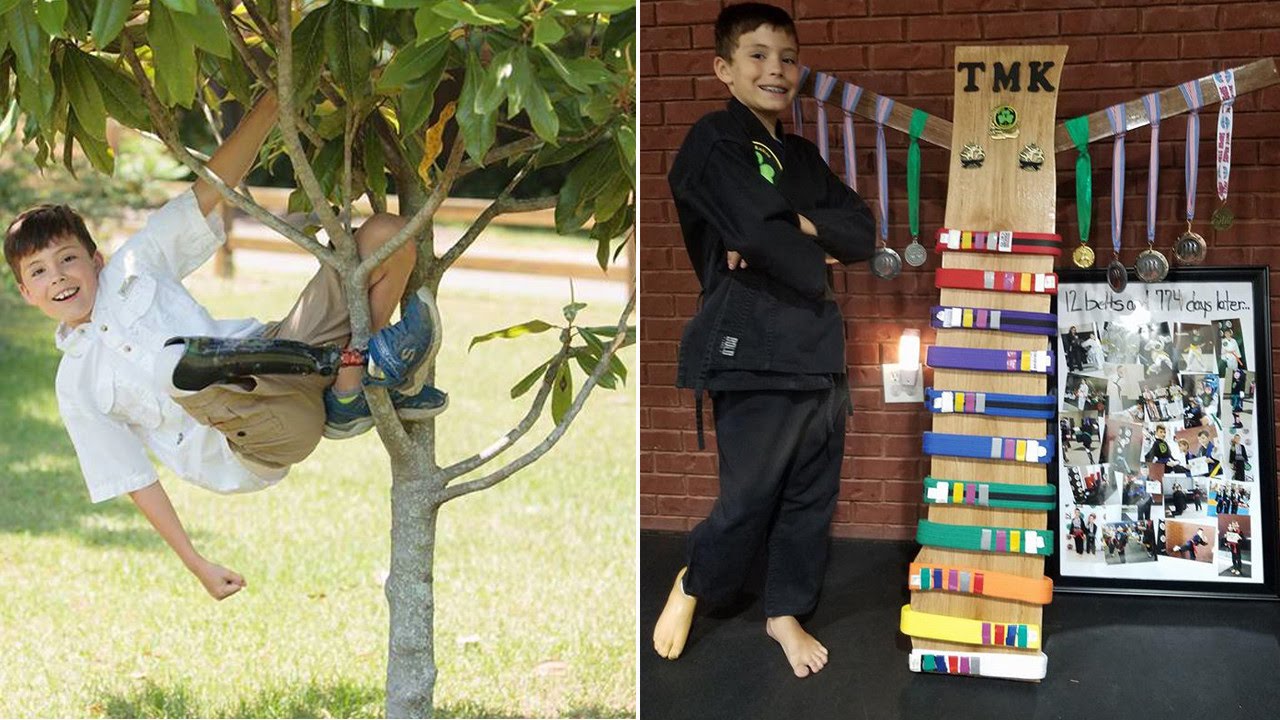 Boy Earns Black Belt in Taekwondo Despite Having Leg Amputated