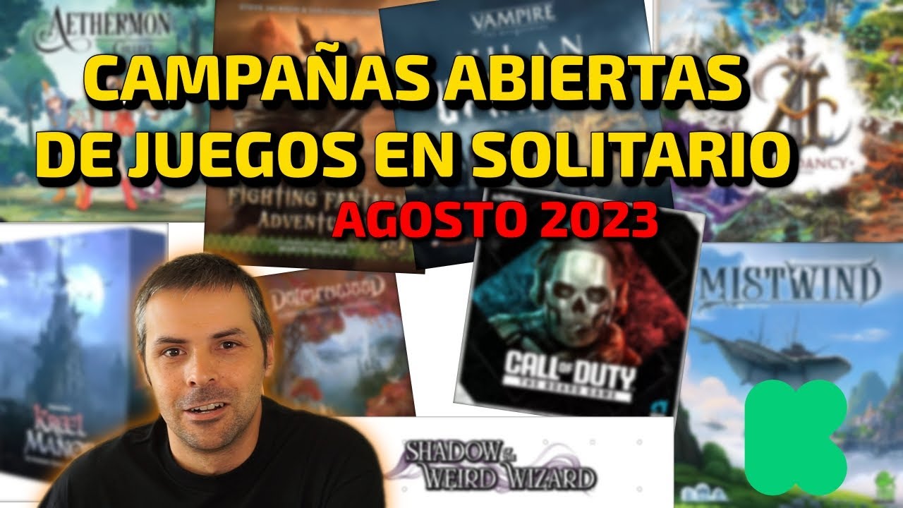 Los MEJORES JUEGOS DE MESA Y ROL EN SOLITARIO en KICKSTARTER a mediados de Agosto 2023