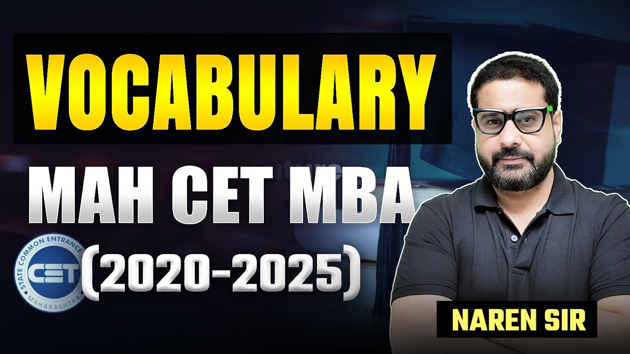 MAH MBA CET English Vocabulary | MBA CET Vocabulary Masterclass | 2020-2025 Complete Coverage