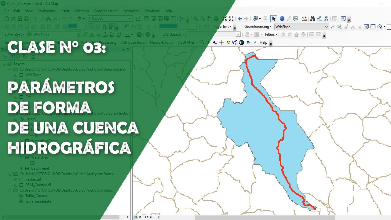 Curso Arc Hydro Tools - Clase N°03: Calcular los Parámetros de Forma de una Cuenca Hidrográfica
