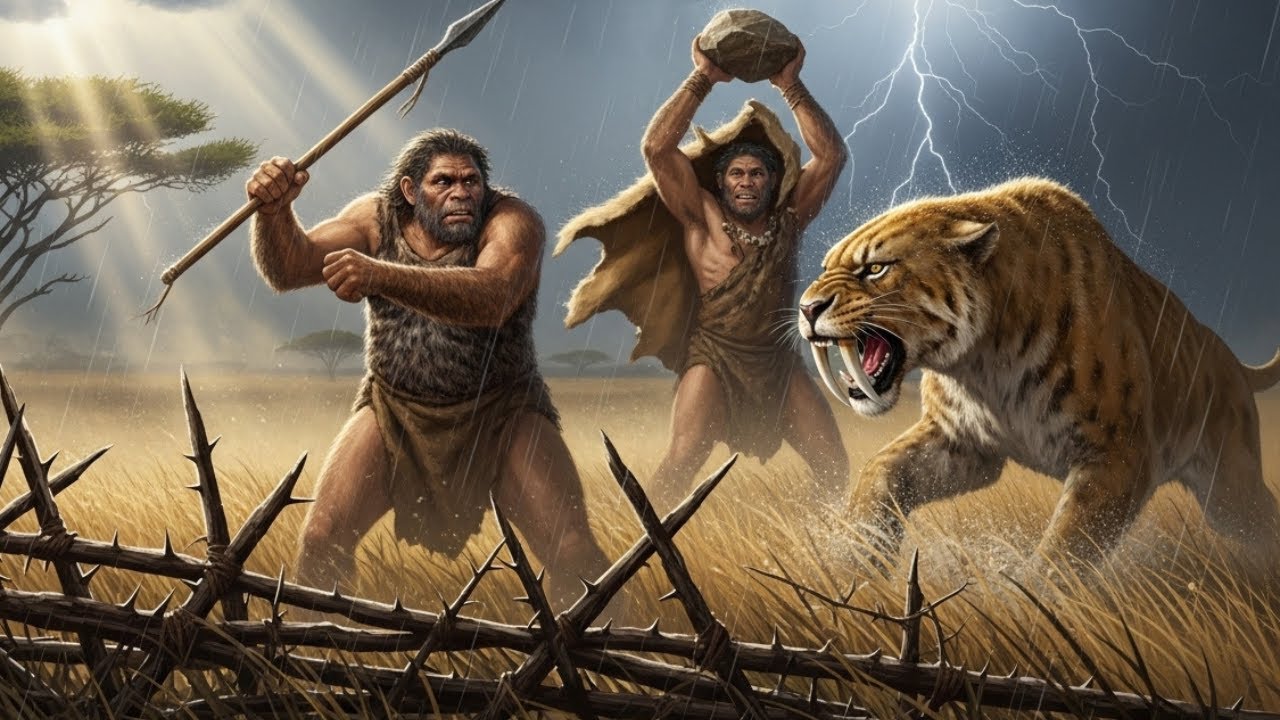 Life 1 Million Years Ago – Homo Erectus vs Saber-Toothed Cat | Human History Hub Channel