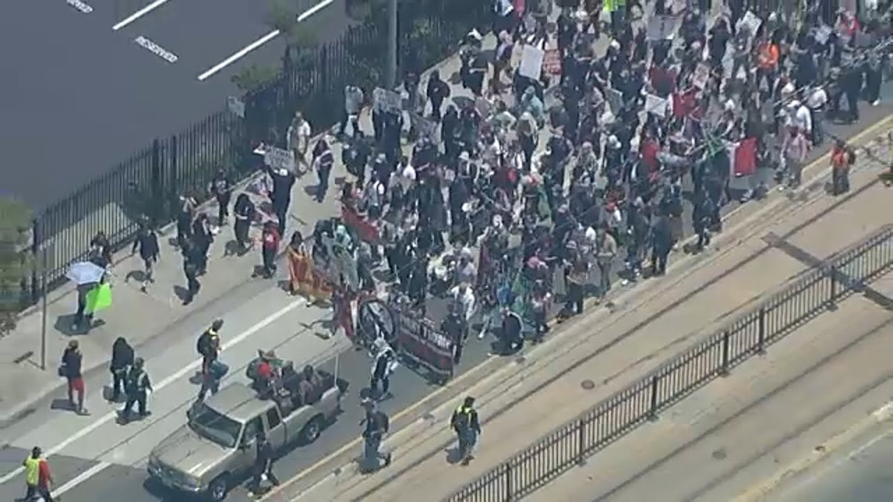 Immigration protest underway in LA