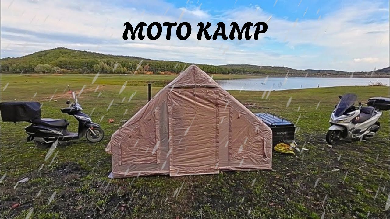 ☔ŞİŞME ÇADIR İLE YAĞMURDA KAMP[Gece çakal sesleriyle kamp] camping in the rain with inflatable tent