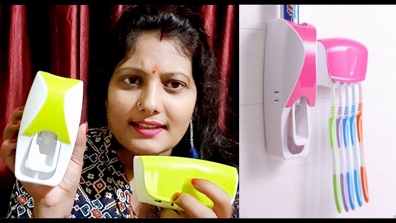 How to use toothpaste dispenser and automatic toothbrush holder (in Hindi) and my review.