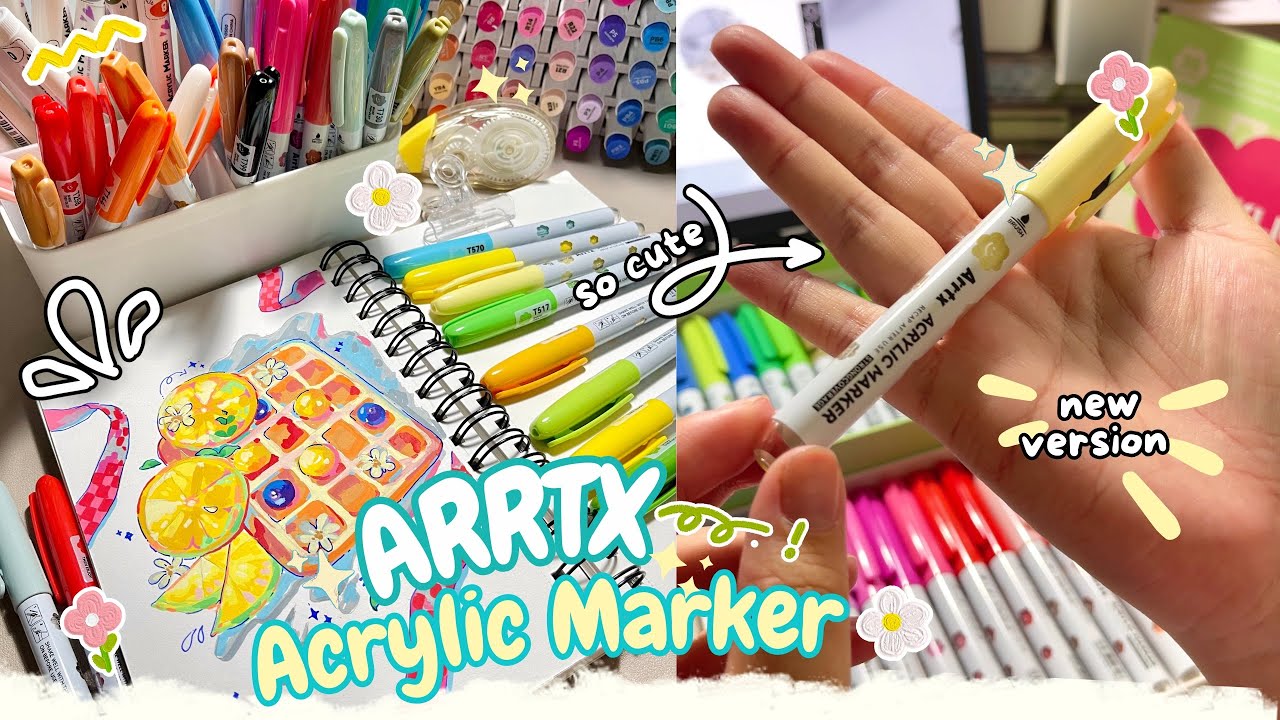 [review] ARRTX Acrylic Marker Ver Mới 🌷Bút Lắc Mực Nước ✨