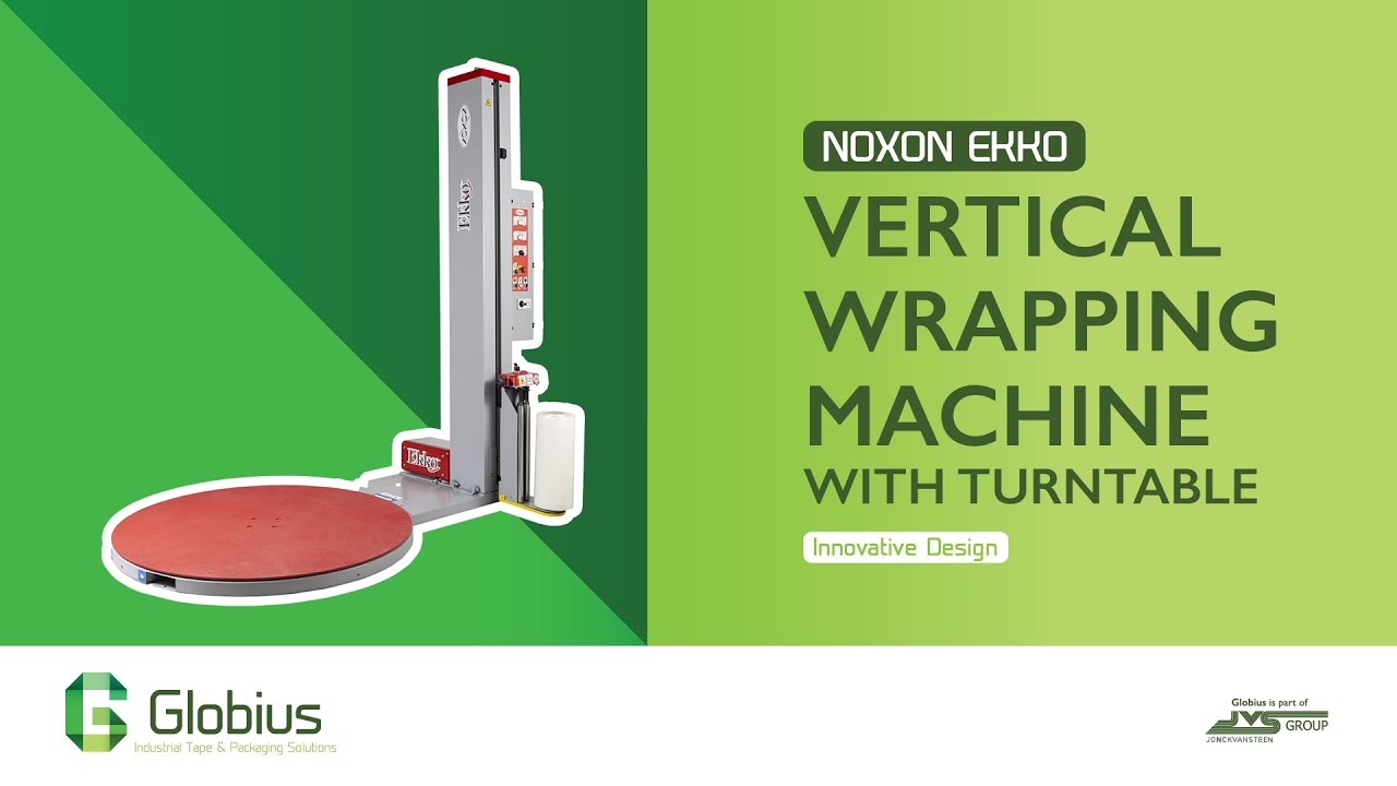 Noxon EKKO | Banderoleuse verticale &agrave; plateau tournant au design innovant pour palettisation stable