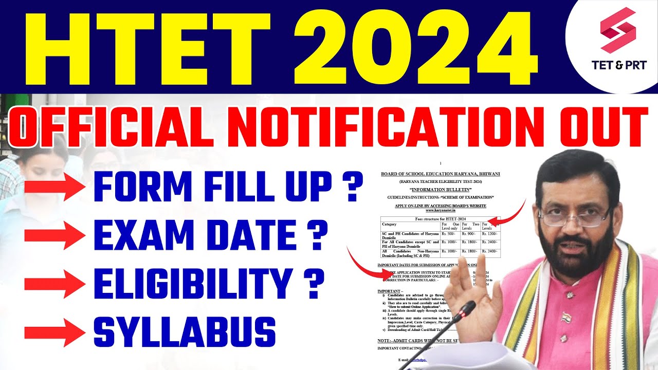HTET 2024 NOTIFICATION OUT | HTET Syllabus, Form Fill Up, Eligibility & Exam Date 2024 | Renu Ma'am
