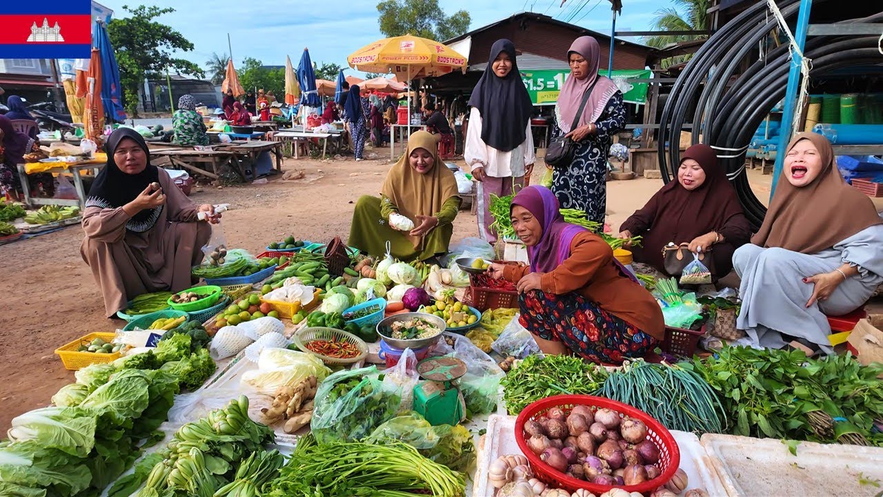 🇰🇭 Explore Teuk Chhou Market, Kampot Province | Cambodia Traditional Countryside Market Tour 2025
