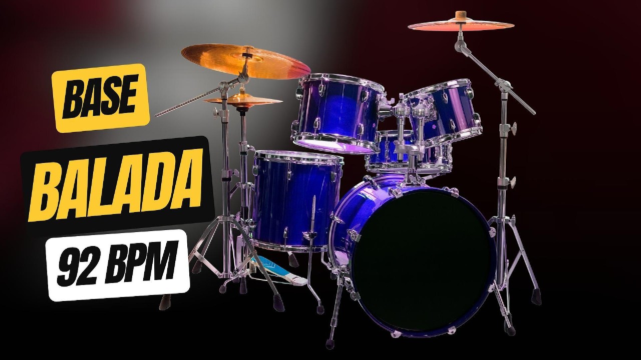 BASE DE BALADA 92 BPM para improvisar o practicar / Ritmo de Bateria - Drum rhythm in ballad