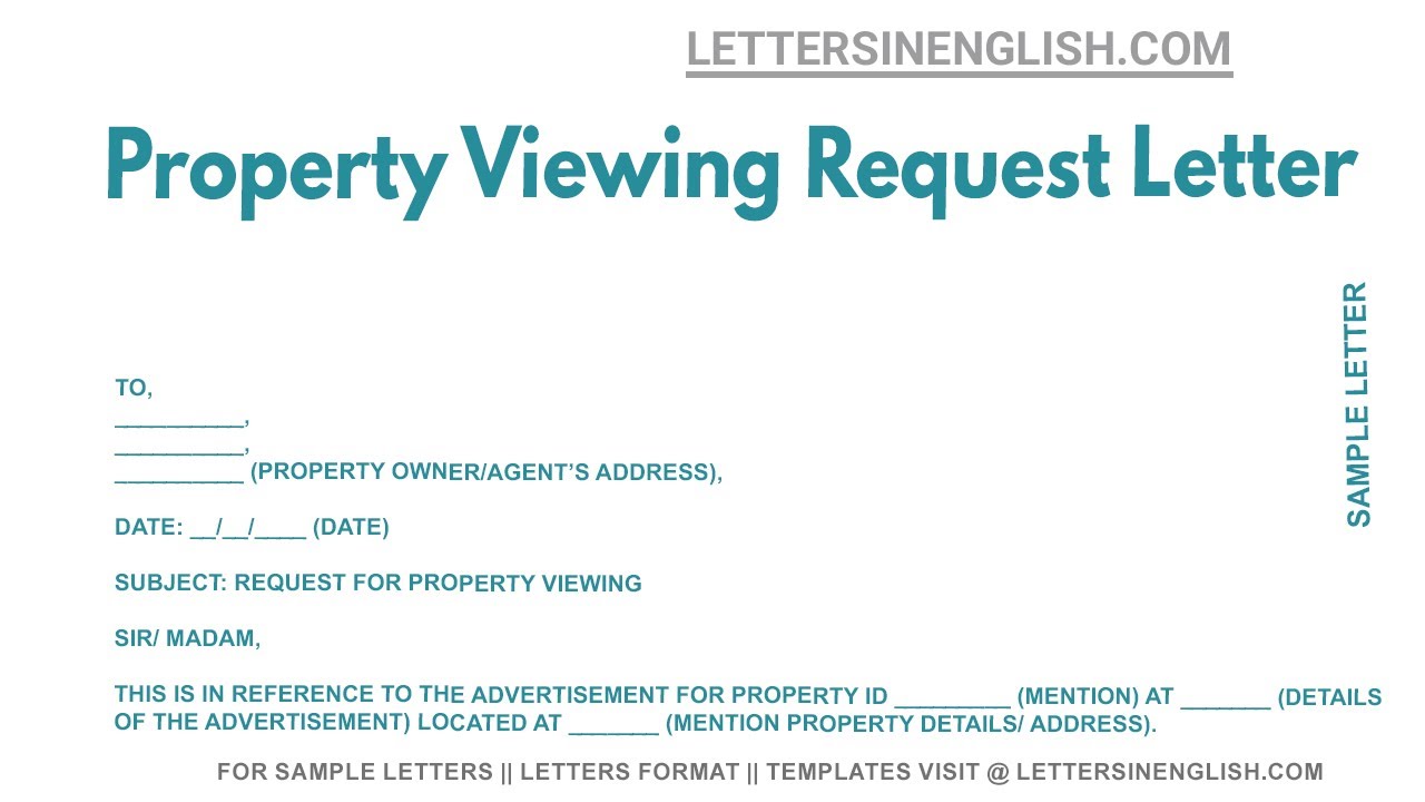Property Viewing Request Letter - Sample Letter Requesting to View Property