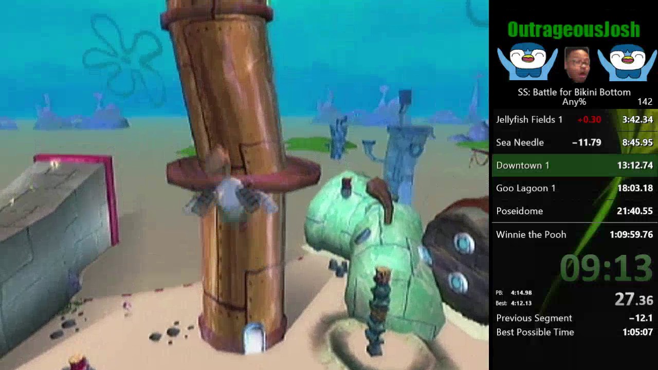 SpongeBob BFBB Any% Speedrun in 1:08:42