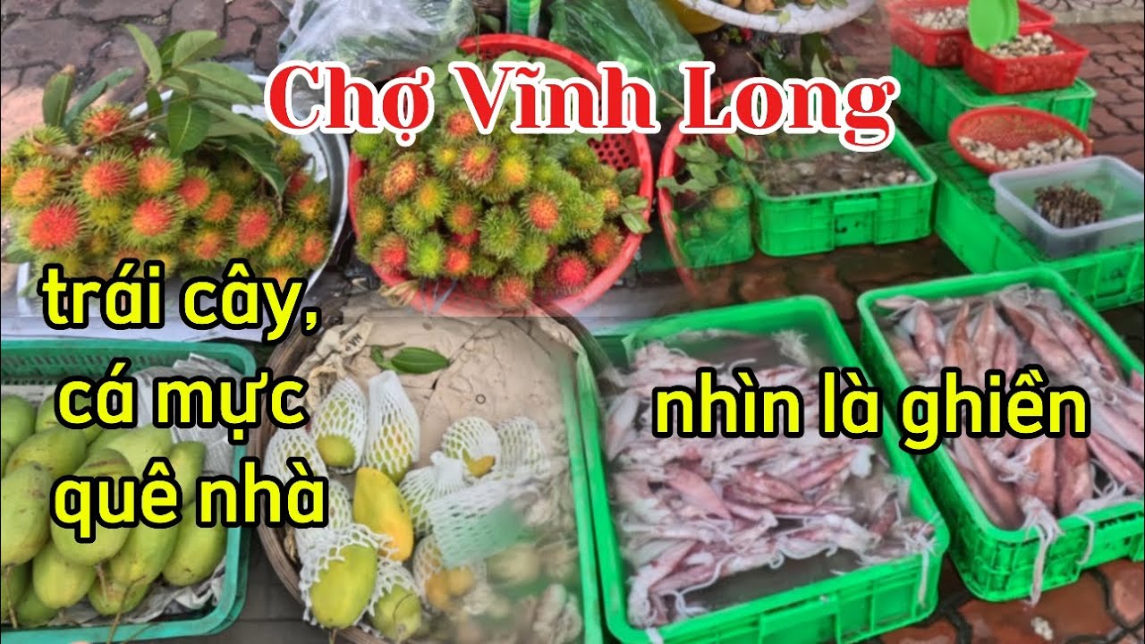 Đi chợ Vĩnh Long thấy TRÁI CÂY, HẢI SẢN tươi rói nhìn là ghiền, mua về trữ đông đem qua Mỹ.
